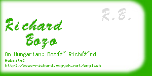 richard bozo business card